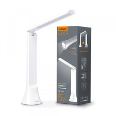 Настільна LED лампа-ліхтарик світлодіодна з акумулятором VIDEX TF11W 5W 3000-5500K біла