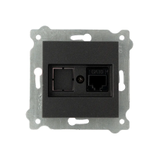 Механизм розетки комп'ютерной (CAT6) черный KARELL