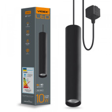 Світильник підвісний трековий світлодіодний LED VIDEX 10W 4100K чорний
