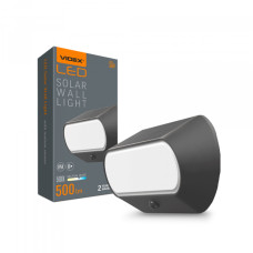 Світильник настінний світлодіодний автономний на сонячній батареї IP54 VIDEX VL-BHSO-001-S 500Lm 5000K чорний