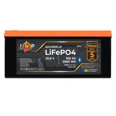 Аккумулятор LP LiFePO4 25,6V - 100 Ah (2560Wh) (BMS 80А/50) пластик Smart BT