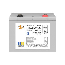 Аккумулятор LP LiFePO4 25,6V - 100 Ah (2560Wh) (BMS 100A/50А) Метал Smart BT