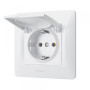 Изображение Розетка одинарна із заземленням та кришкою біла VIDEX BINERA ИМ Light-Deco 2 