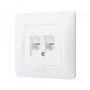 Изображение Розетка CAT6+CAT6 подвійна комп'ютерна біла VIDEX BINERA ИМ Light-Deco 2 