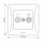 Изображение Розетка TV+SAT кінцева біла VIDEX BINERA ИМ Light-Deco 4 