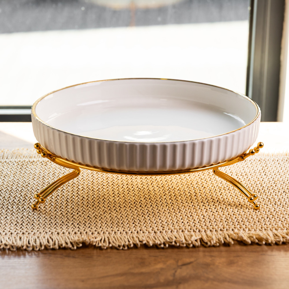 Изображение Блюдо сервировочное фарфоровое Casual 28 см, золото Yiwu LB-1574G ИМ Light-Deco 1 