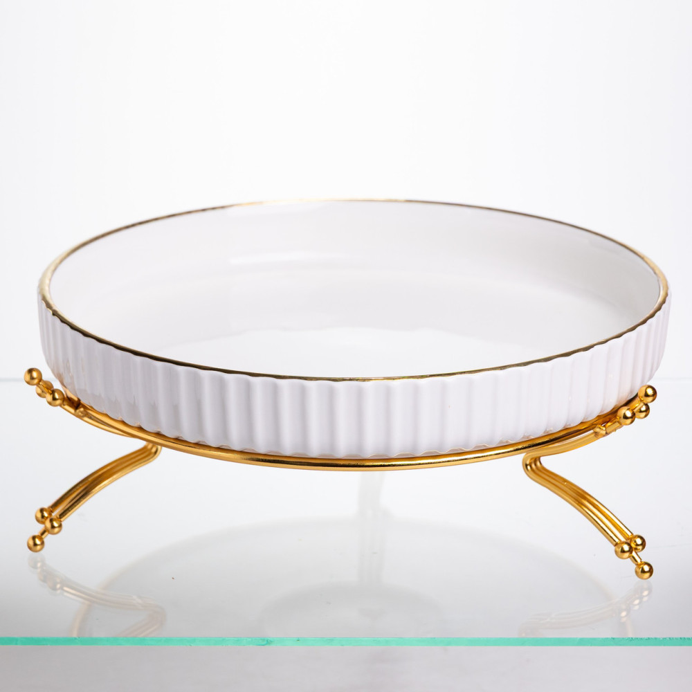 Изображение Блюдо сервировочное фарфоровое Casual 28 см, золото Yiwu LB-1574G ИМ Light-Deco 2 