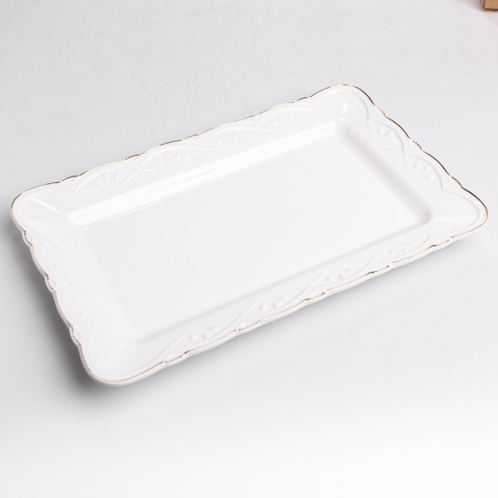 Зображення Блюдо сервировочное прямоугольное фарфоровое Pearl 25,5*15,5 см Yiwu HP-HK-C12 ИМ Light-Deco 2 