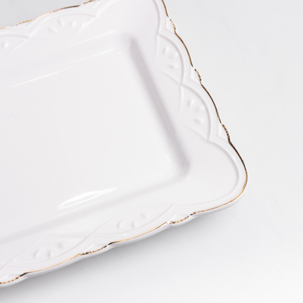 Зображення Блюдо сервировочное прямоугольное фарфоровое Pearl 25,5*15,5 см Yiwu HP-HK-C12 ИМ Light-Deco 3 