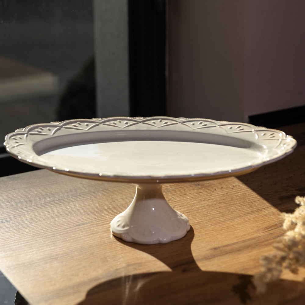 Изображение Блюдо на ножке фарфоровое Pearl 25,5 см Yiwu 120-YH-HG050 ИМ Light-Deco 1 