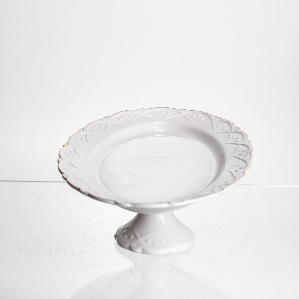 Изображение Блюдо на ножке фарфоровое Pearl 25,5 см Yiwu 120-YH-HG050 ИМ Light-Deco 2 