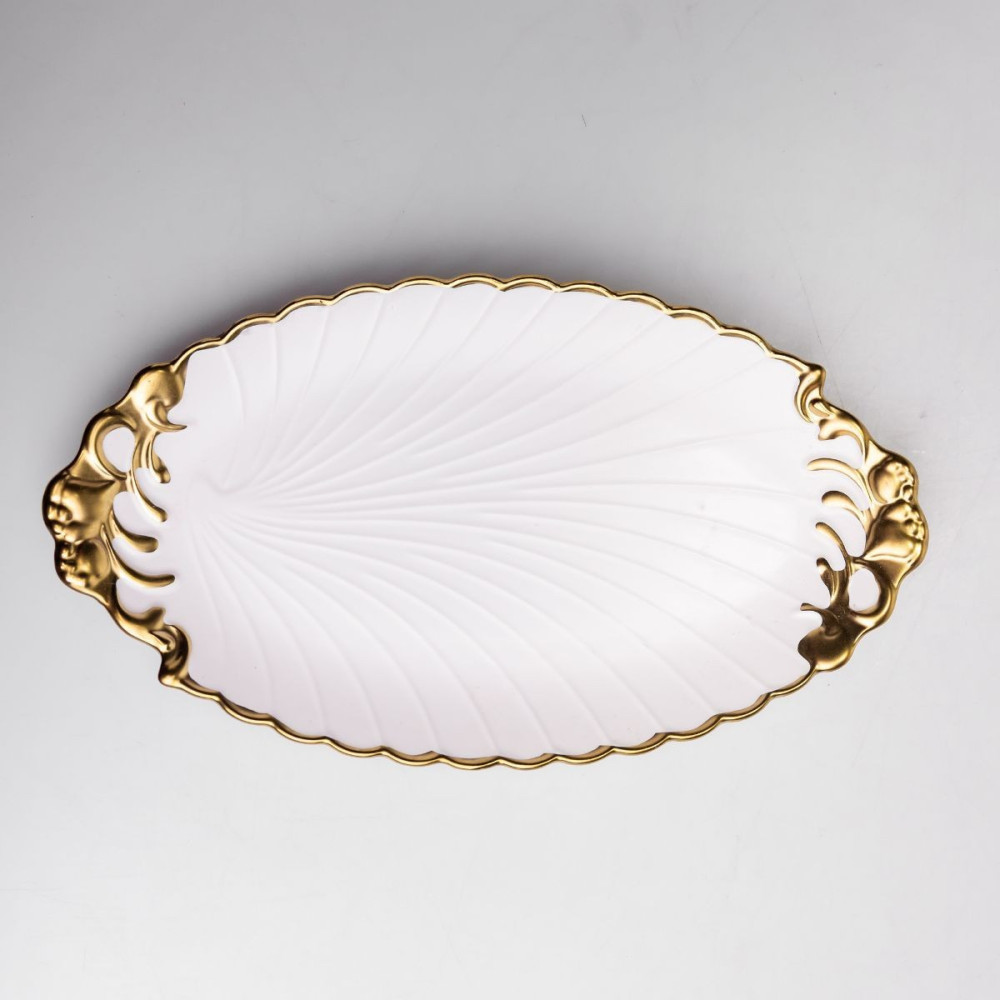 Изображение Блюдо сервировочное фарфоровое Margaret 36.2*20*3 см Yiwu YYSH1236 ИМ Light-Deco 