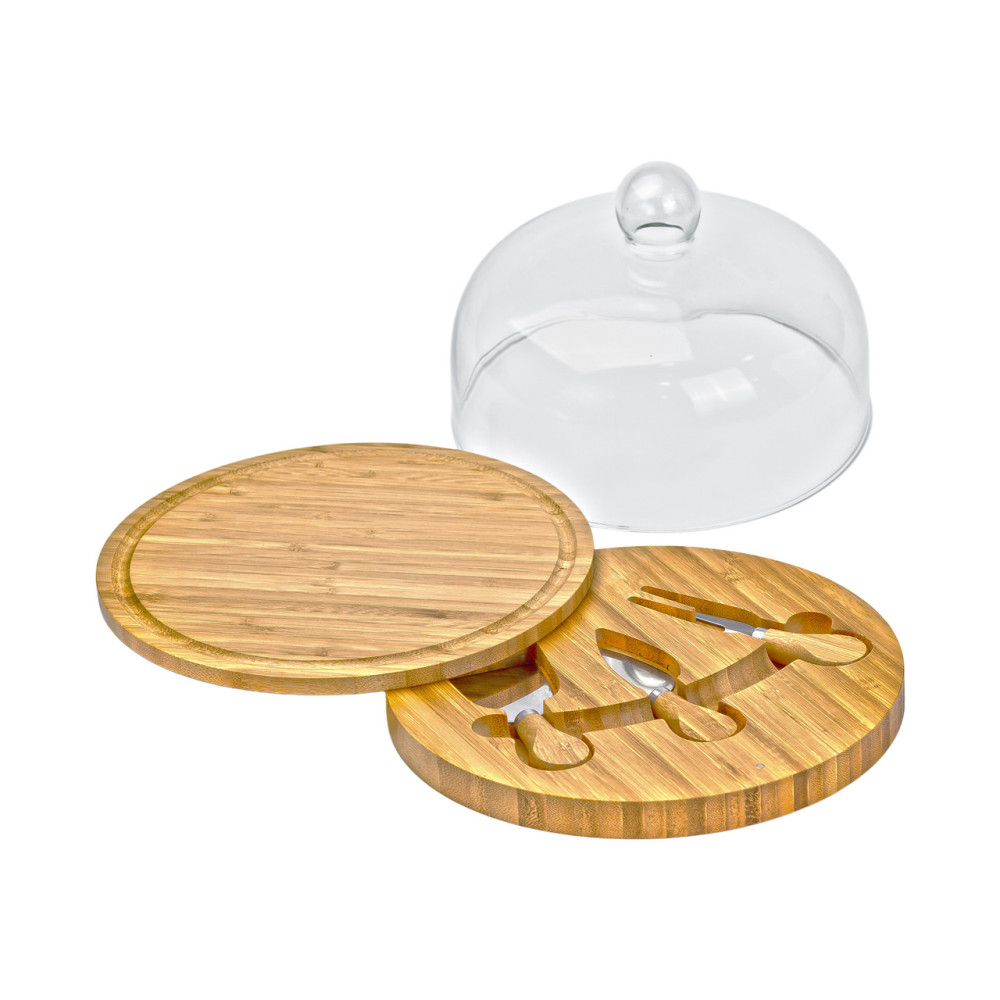Зображення Набор для нарезки сыра Ø 25 со стеклянной крышкой HP1230 ИМ Light-Deco 4 