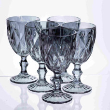 Набор бокалов столовых Fractal 6 штук по 300 мл HP-19-269 для напитков коктейлей шампанского прозрачный