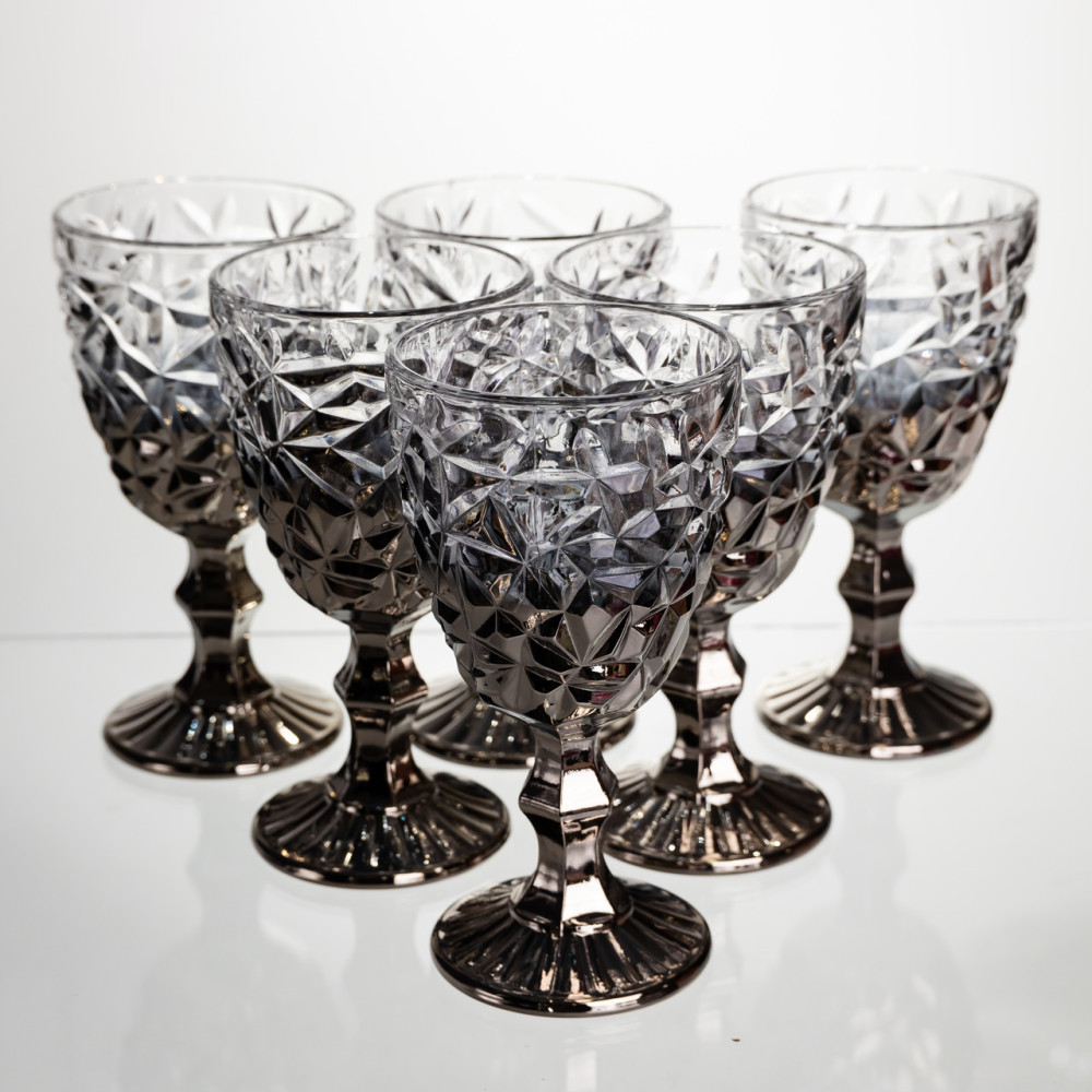 Зображення Набор бокалов для вина 6 штук 340 мл винные бокалы на ножке стеклянные фужеры для вина подарочные HP-19-181 ИМ Light-Deco 