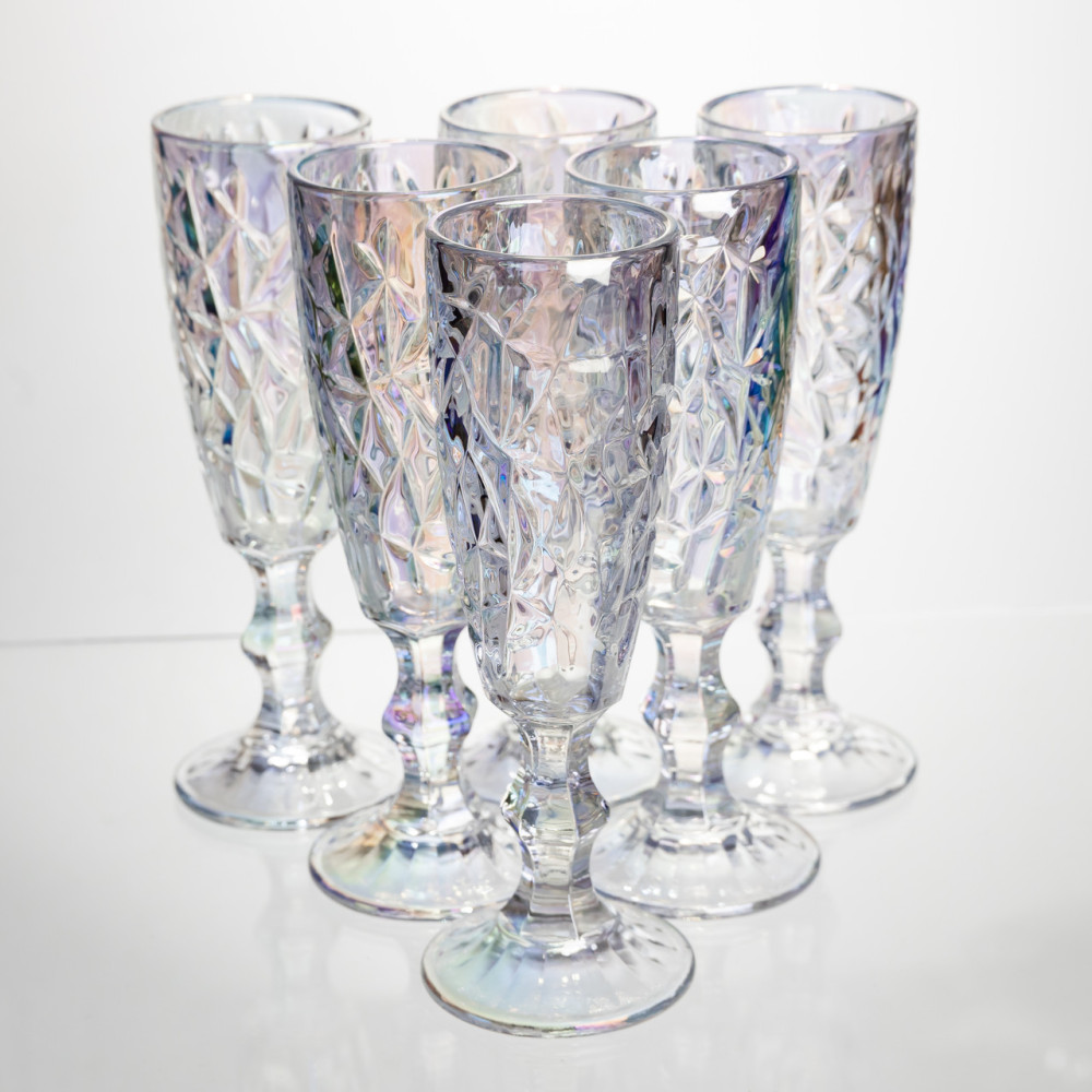 Зображення Набор бокалов для шампанского 6 штук 160 мл подарочные бокалы для шампанского на ножке фужеры для игристых вин HP-19-172 ИМ Light-Deco 