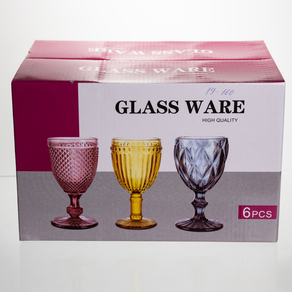 Зображення Набор бокалов для вина 6 штук 240 мл винные бокалы на ножке стеклянные фужеры для вина подарочные HP-19-166 ИМ Light-Deco 4 