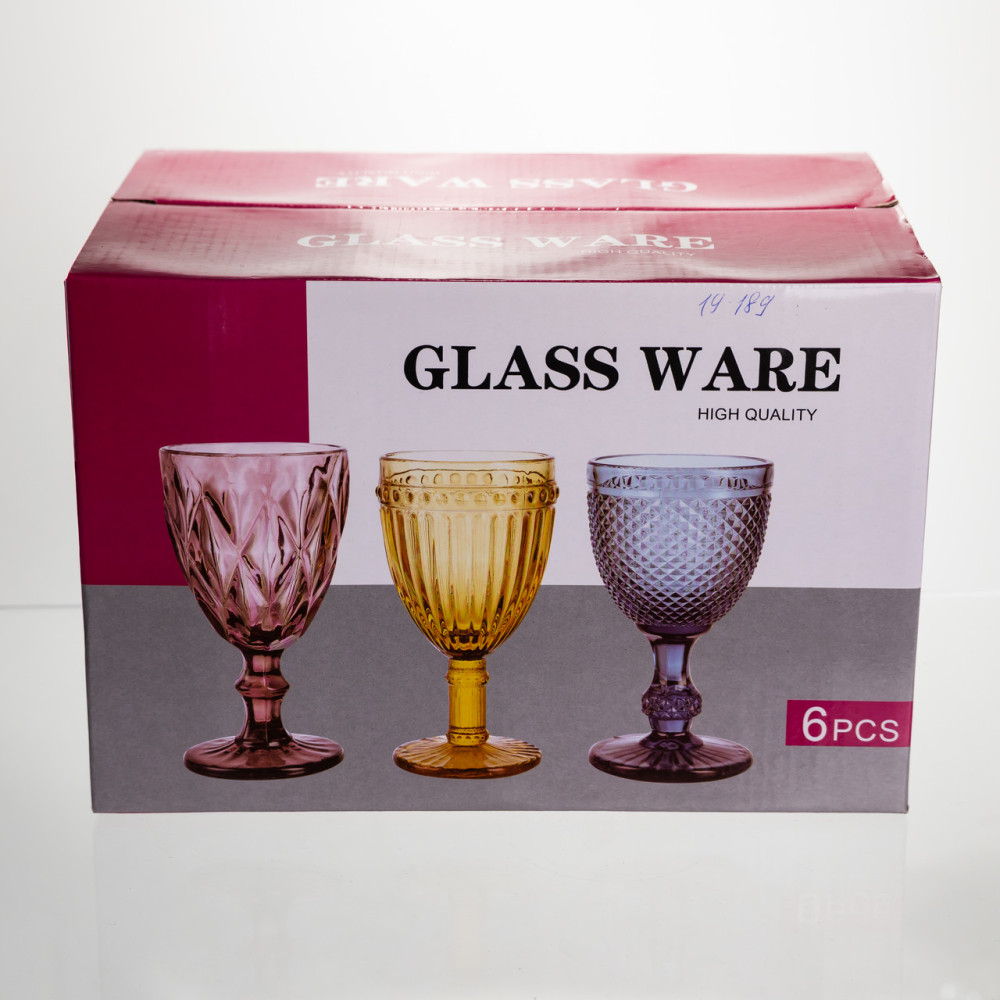 Зображення Набор бокалов для вина 6 штук 340 мл на ножке стеклянные Yiwu HP-19-189 ИМ Light-Deco 3 