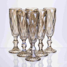 Набор бокалов для шампанского Citrine 6 штук по 180 мл HP-19-280 прозрачный бокал для напитков игристых вин легких коктейлей