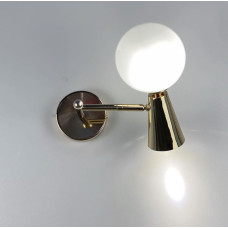 Бра Light House LNF-17456/1+1W GD+WT (1 цоколь G9+1 цоколь GU10) золото з білим плафоном