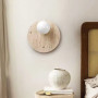 Изображение Бра з круглим травертиновим корпусом та білим плафоном Ø30 см ИМ Light-Deco 7 