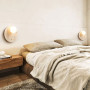 Изображение Бра з круглим травертиновим корпусом та білим плафоном Ø30 см ИМ Light-Deco 5 