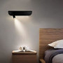 Зображення Бра ліве в чорному корпусі із спотом та вимикачем 36х12 см ИМ Light-Deco 6 