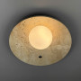 Изображение Бра з круглим травертиновим корпусом та білим плафоном Ø30 см ИМ Light-Deco 2 