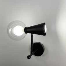 Бра Light House LNF-17456/1+1W BK (1 цоколь G9+1 цоколь GU10) чорний з подвійним плафоном