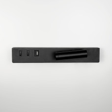 Чорне бра з поворотним спотом справа + розʼєм USB