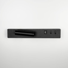 Чорне бра з поворотним спотом зліва + розʼєм USB