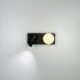 Изображение Чорне бра на 2 вимикачі із білим плафоном та спотом ИМ Light-Deco 1 