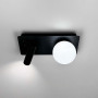 Изображение Чорне бра на 2 вимикачі із білим плафоном та спотом ИМ Light-Deco 6 