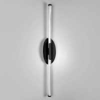 Видовжене світлодіодне чорне бра з рельєфним розсіювачем 80 см