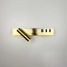 Латунне бра з поворотним спотом зліва + розʼєм USB