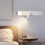 Изображение Настенный светильник светодиодный Light House LNF-17552/2 WT c белым плафоном и спотом на 2 выключателя 40х8 см белый ИМ Light-Deco 4 