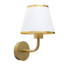 Бра с плафоном из ткани MSK Electric Palermo настенный светильник античное золото NL 95155-1 GD+WH
