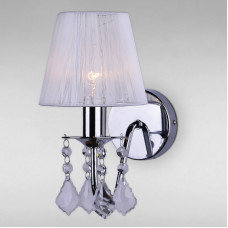 Бра настінне з білим абажуром Light House LS-11489WH-1 WH WHITE хром