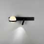 Зображення Бра ліве чорне Light House LNF-17556/2 BK LEFT  40 см з 2-ма вимикачами з білим плафоном(цоколь G9) і спотом 3 Вт ИМ Light-Deco 2 
