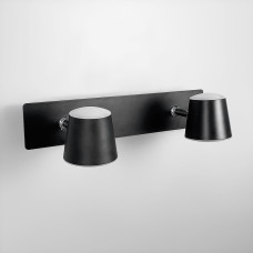 Чорне LED бра із двома регулюючими точками світла 32х14 см