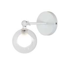 Настінний світильник Бра Light House LS-19449-1 WH+CLWH білий, плафон прозорий з білим