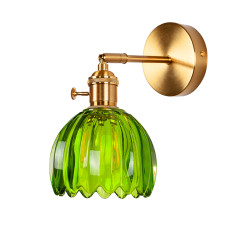 Світильник настінний Бра Levistella 752W2705-1 AB+GR бронза, плафон зелений