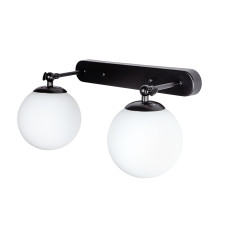 Світильник настінний Бра кулі Levistella 756WPR150F-2 BK+WH чорний, плафони білі 