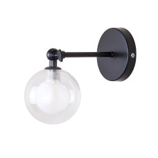 Настінний світильник Бра Light House LS-19449-1W BK+CLWH чорний, прозорий плафон з білим