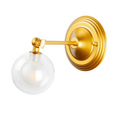 Світильник настінний Бра молекула Levistella 761W140F2-1 GD+CLWH золото, плафон прозорий + білий