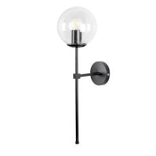 Світильник настінний Бра шар Levistella 999W2501F-1 BK+CL чорний, плафон прозорий