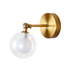 Настінний світильник Бра Light House LS-19449-1W BRZ+CLWH бронза, плафон прозорий з білим