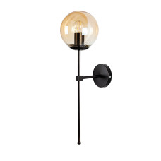 Світильник настінний Бра куля Levistella 999W2501F-1 BK+BR чорний, плафон коричневий 