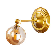 Світильник настінний Бра молекула Levistella 761W140F2-1 GD+BR золото, плафон коричневий 