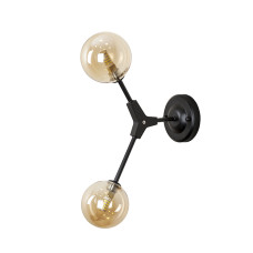 Настінний світильник Бра Light House LS-19514-2W BK+BR чорний, колір плафона коричневий 